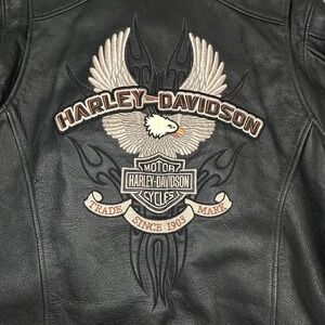 Harley Davidson Jacket Men's Large Black Screaming Eagle Heavy 97129-07VM